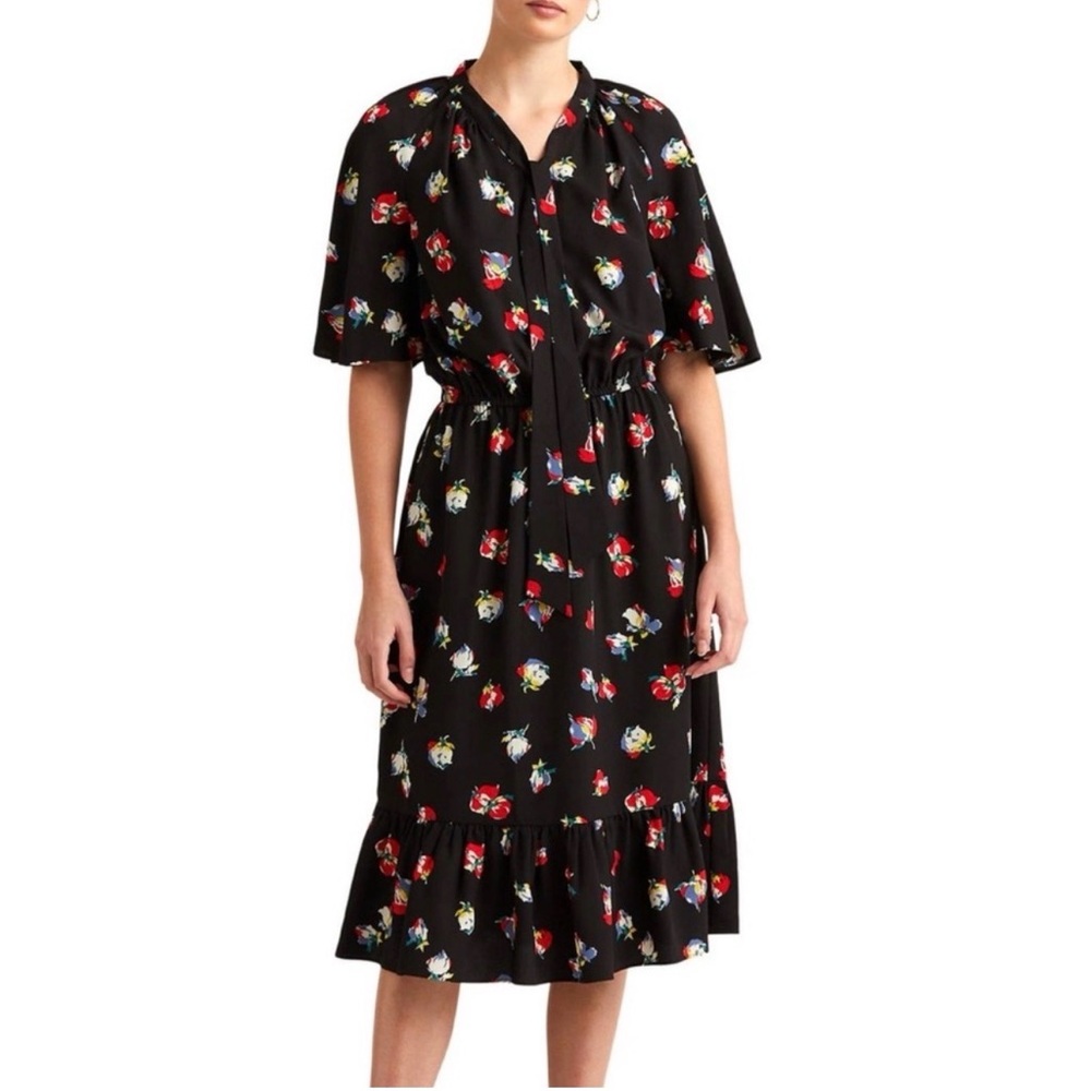 Floral Black Midi Ralph Lauren Dress